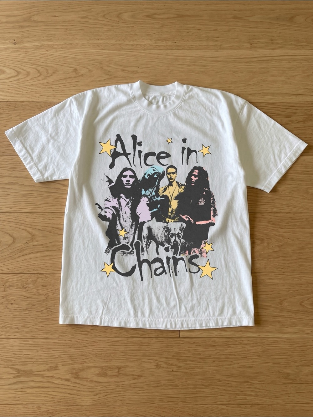 White Alice in Chains Custom Graphic T-Shirt Band Tee